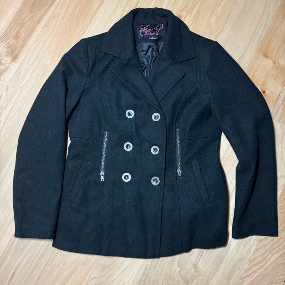 Say What? Black junior size XL peacoat